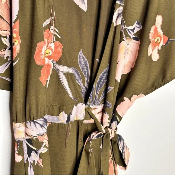 Olive Floral Maxi Dress - Picture 3 of 6